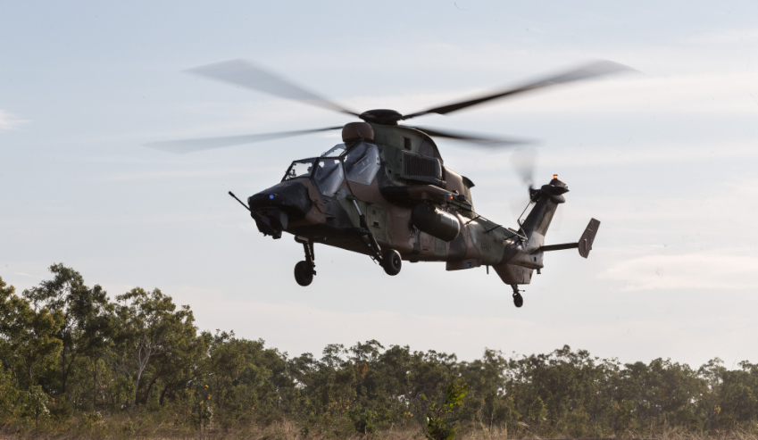 an australian army tiger armed reconnaissance helicopter