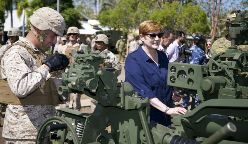 minister pyne with marine rotation force   darwin