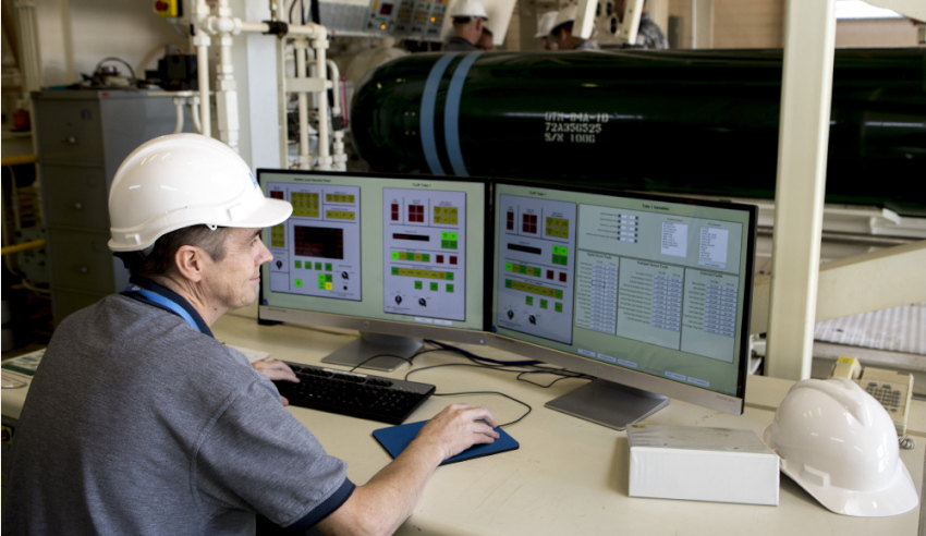control station of the weapons handling and discharge training rig
